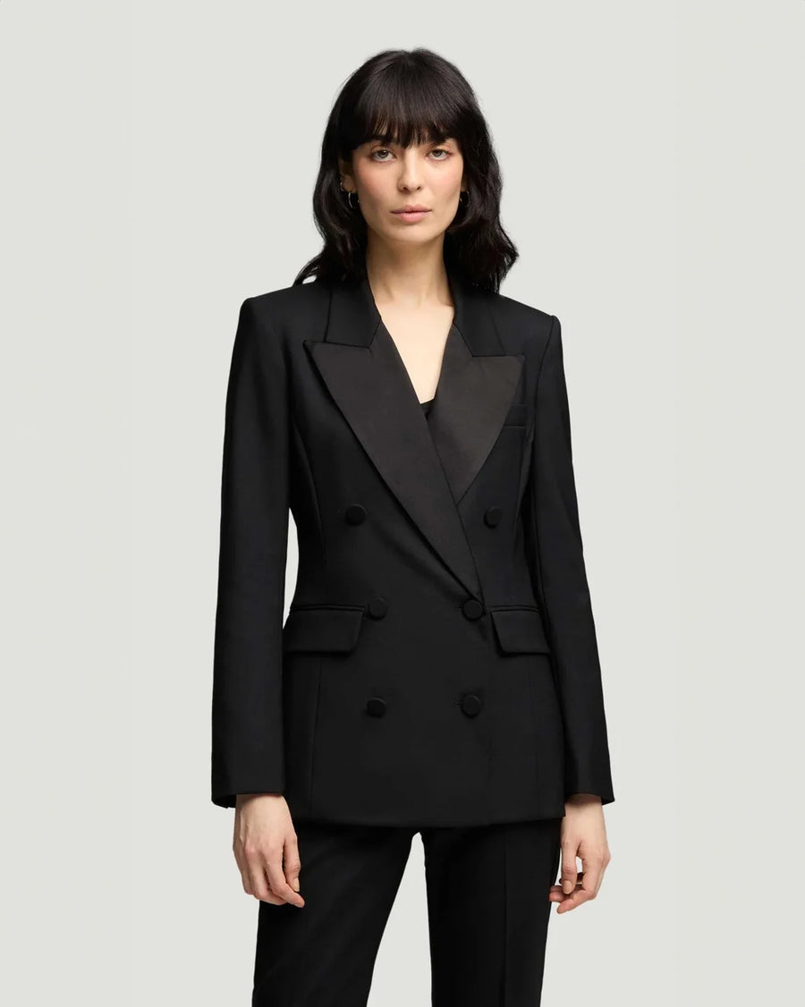 argent tuxedo blazer black on figure front