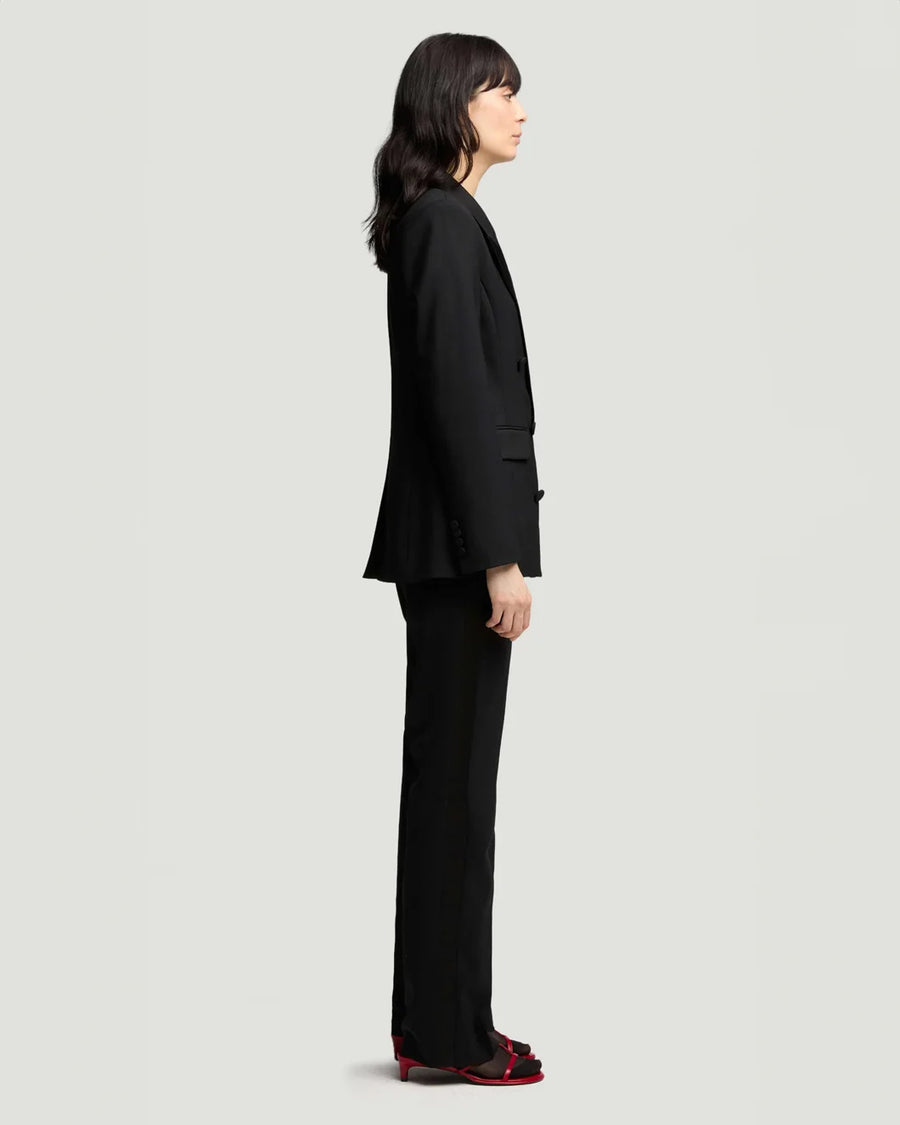 argent tuxedo blazer black on figure side