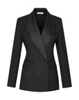 argent tuxedo blazer black