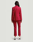 argent Two Button Blazer carmine red on figure back