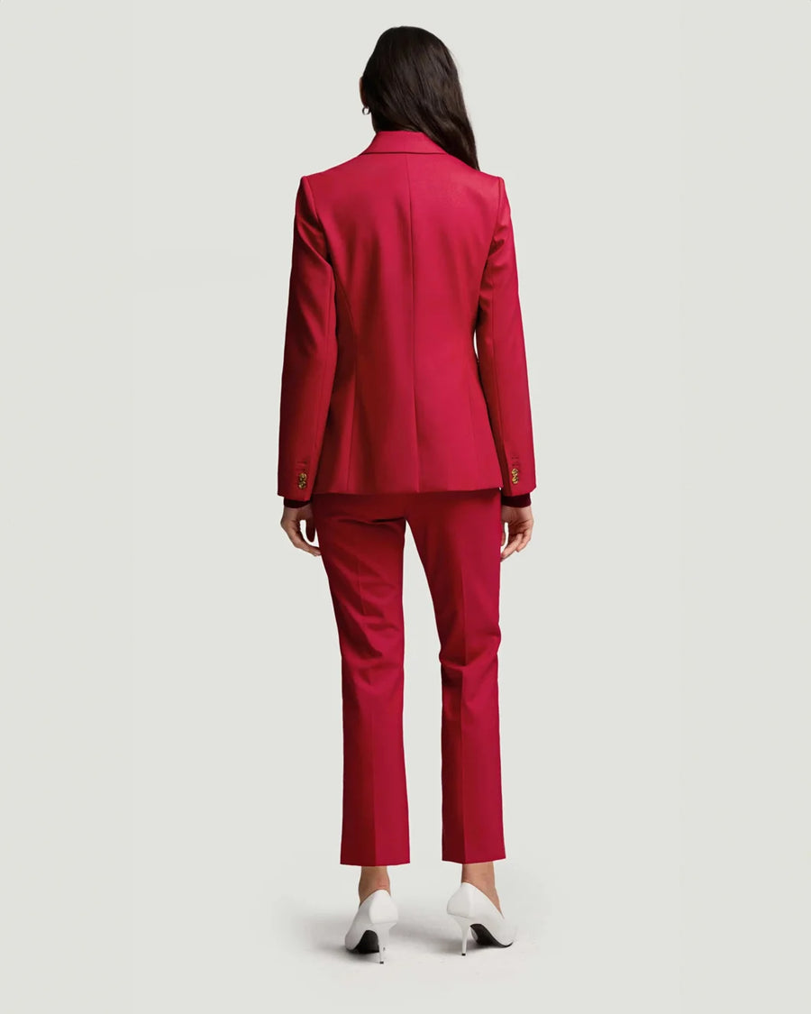 argent Two Button Blazer carmine red on figure back