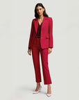 argent Two Button Blazer carmine red on figure front