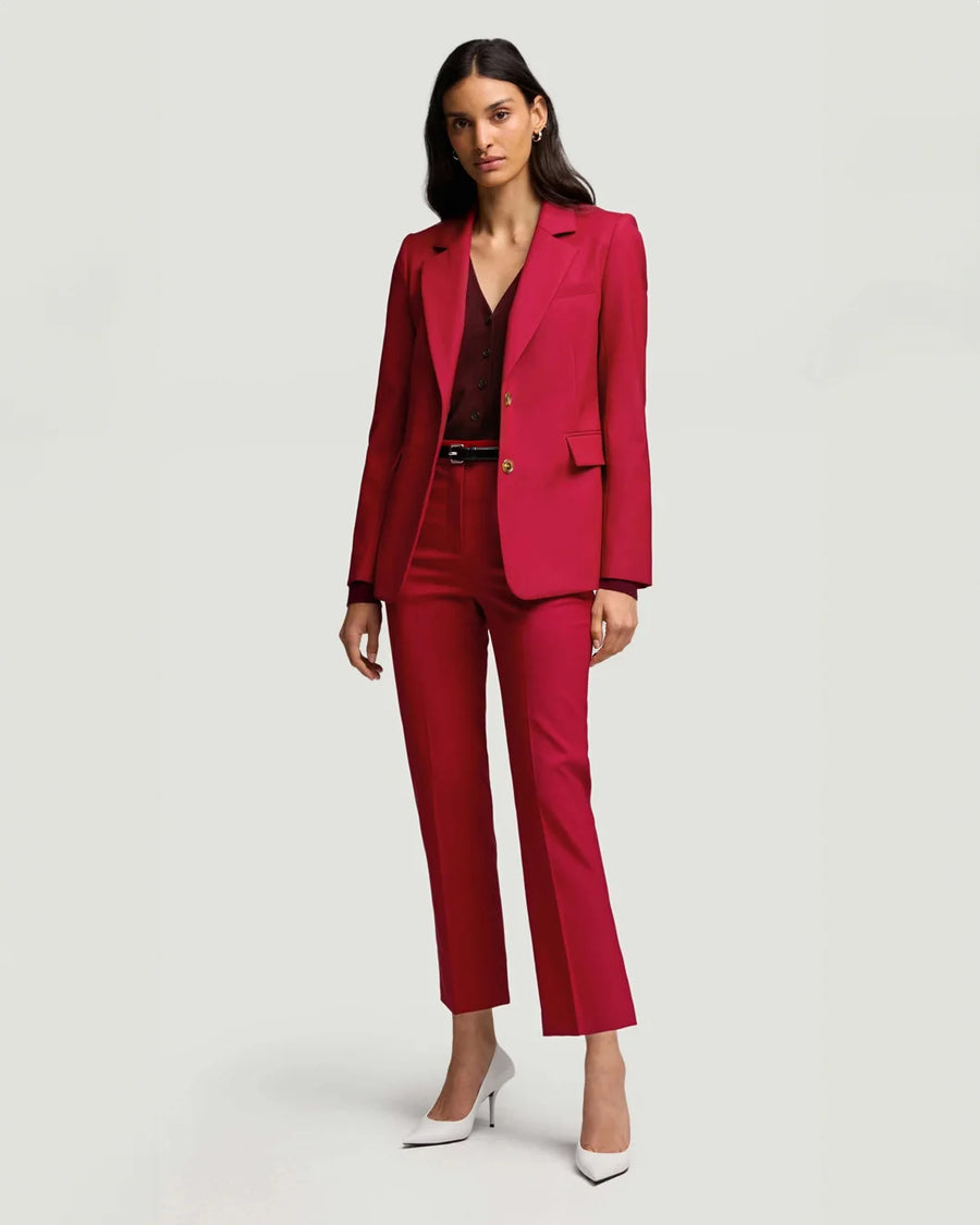 argent Two Button Blazer carmine red on figure front