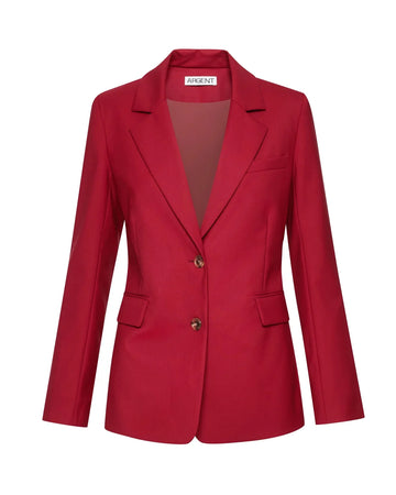 argent Two Button Blazer carmine red