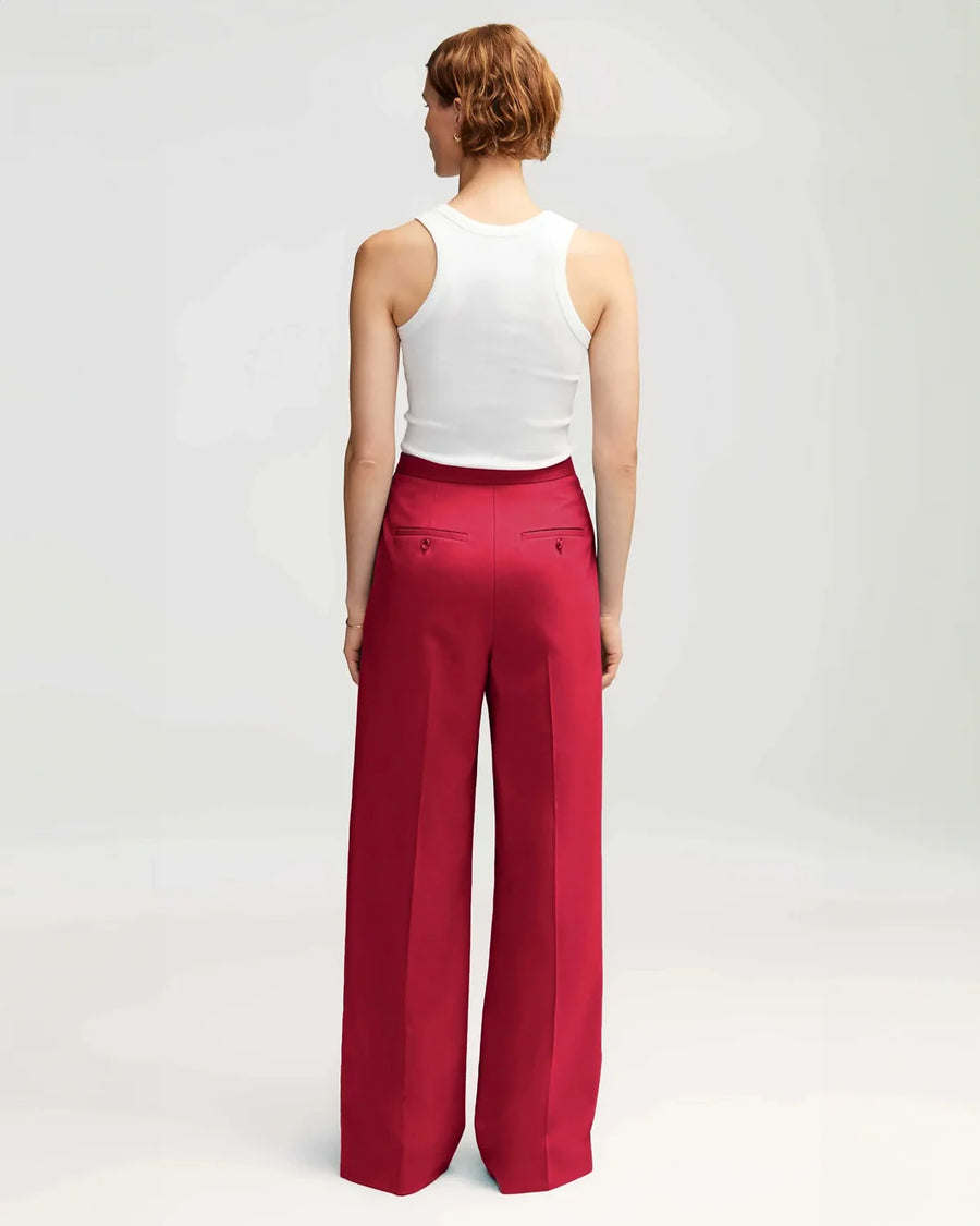 argent jones trouser carmine red on figure back