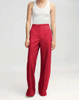 argent jones trouser carmine red on figure front