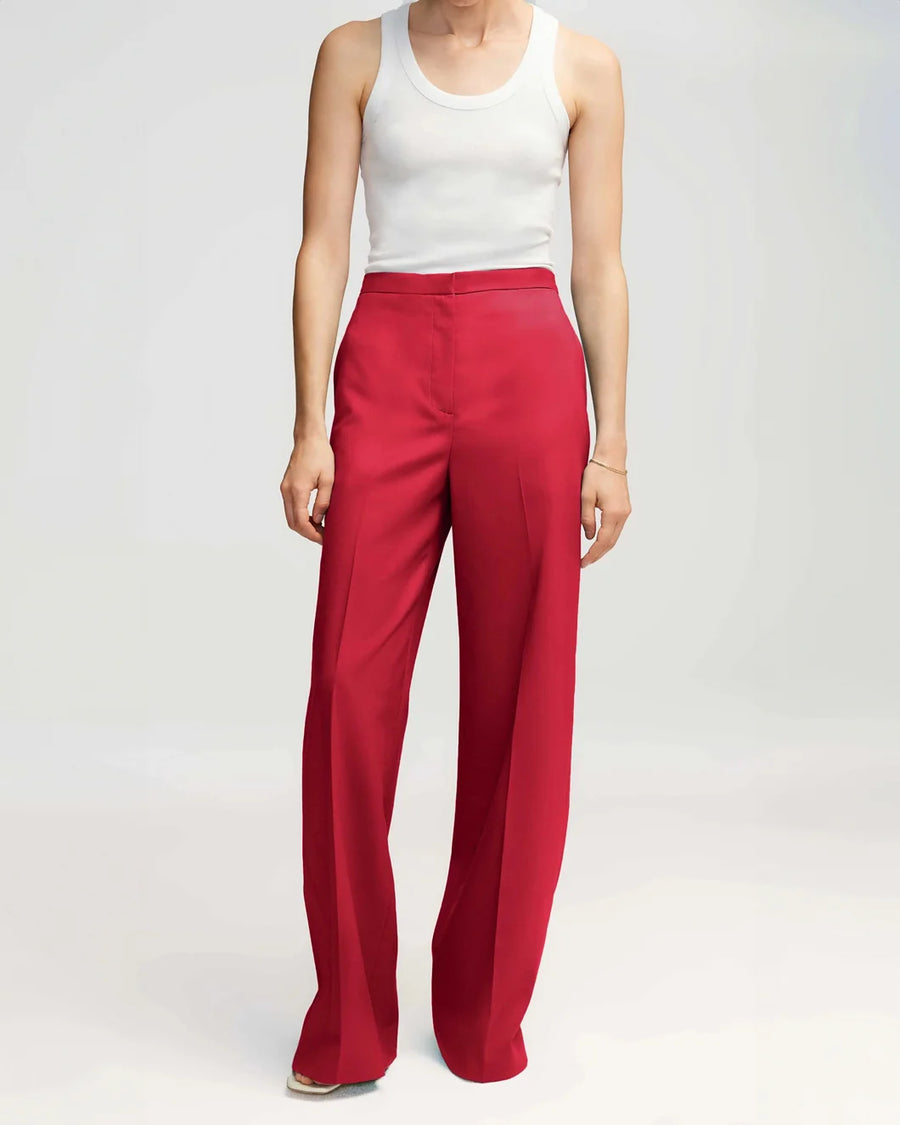 argent jones trouser carmine red on figure front