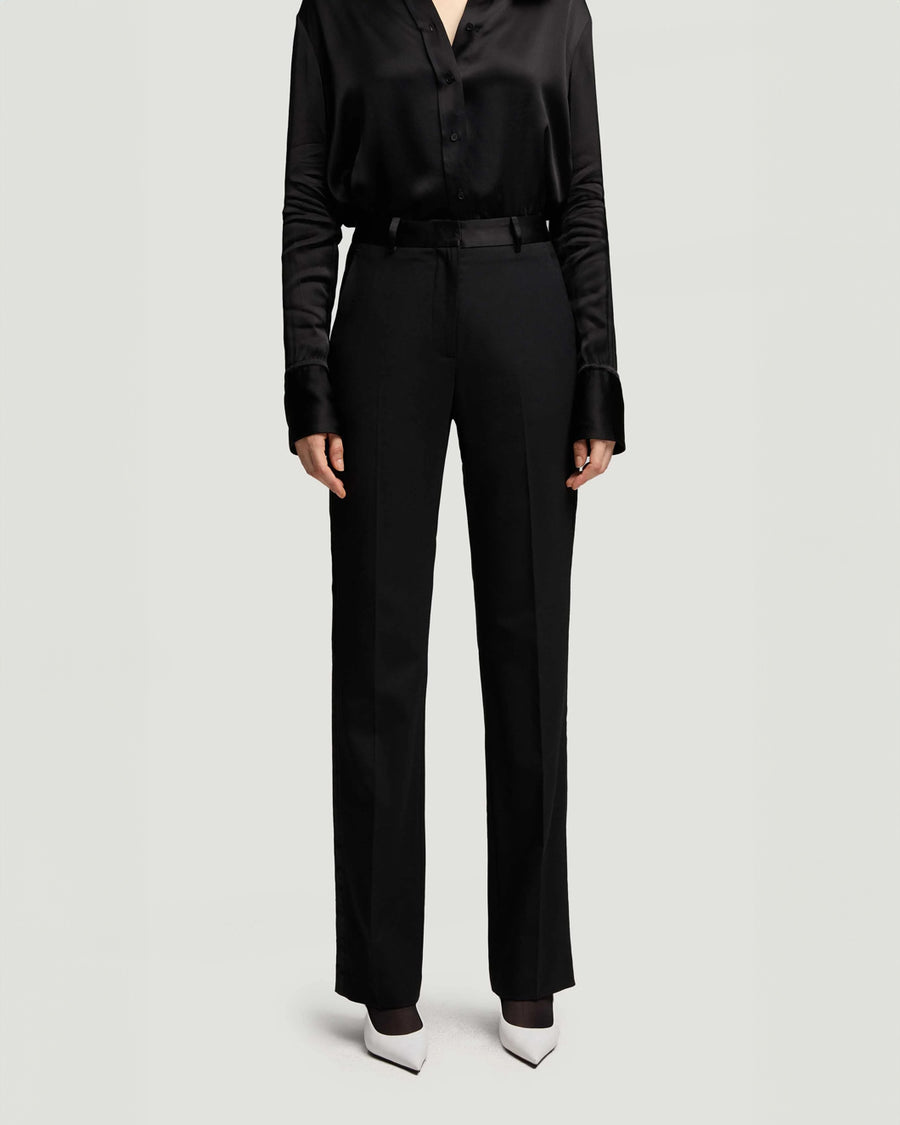 argent Tuxedo Trouser black on figure front