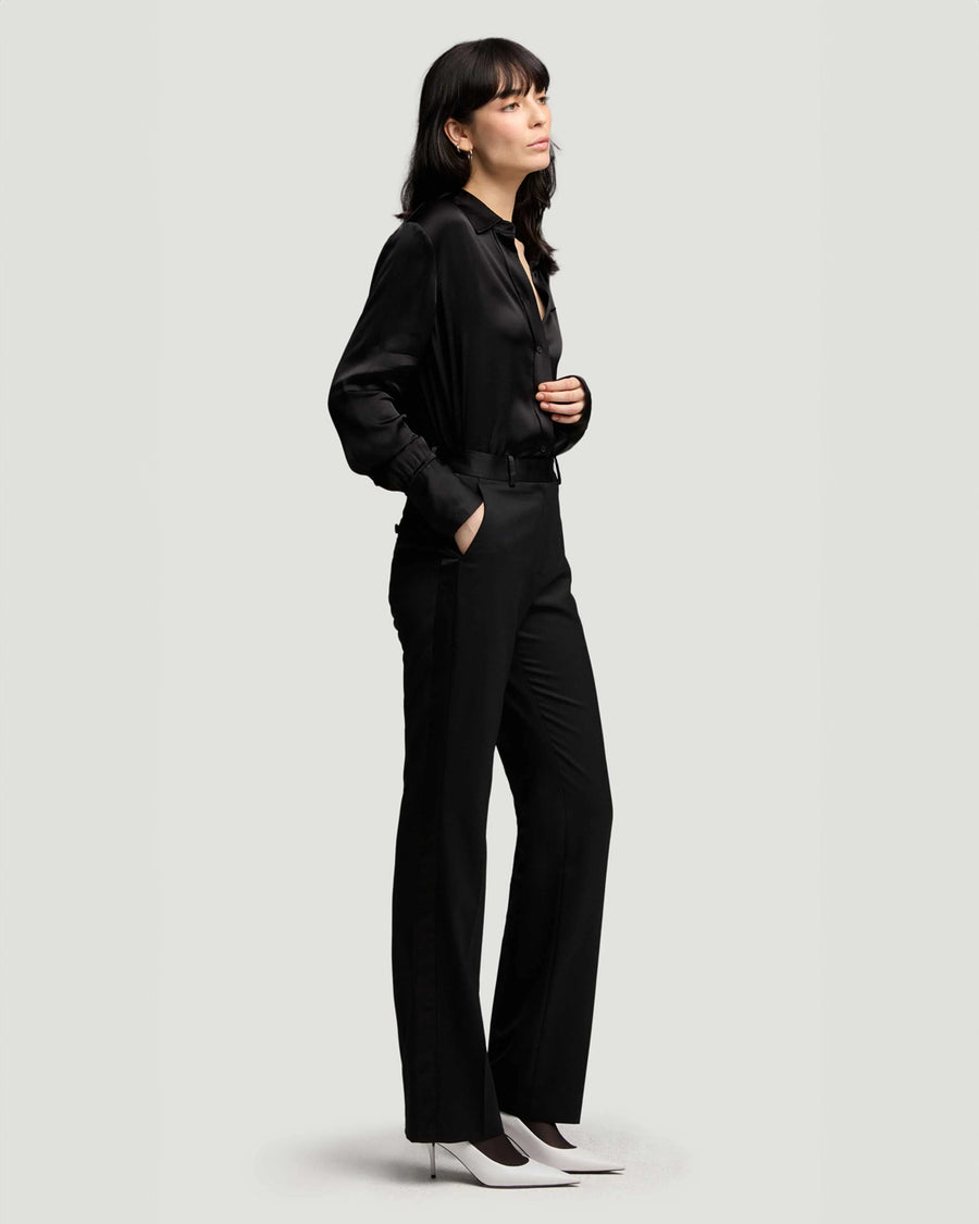 argent Tuxedo Trouser black on figure side