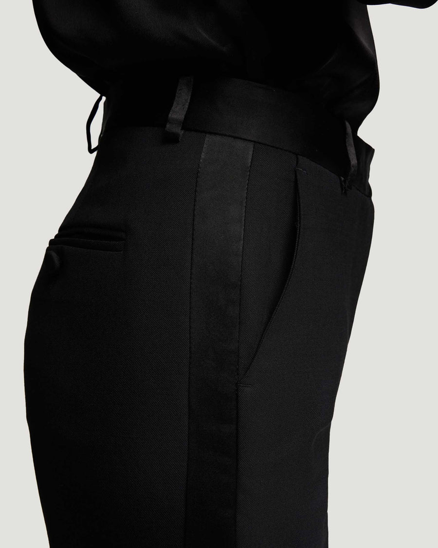 argent Tuxedo Trouser black on figure side