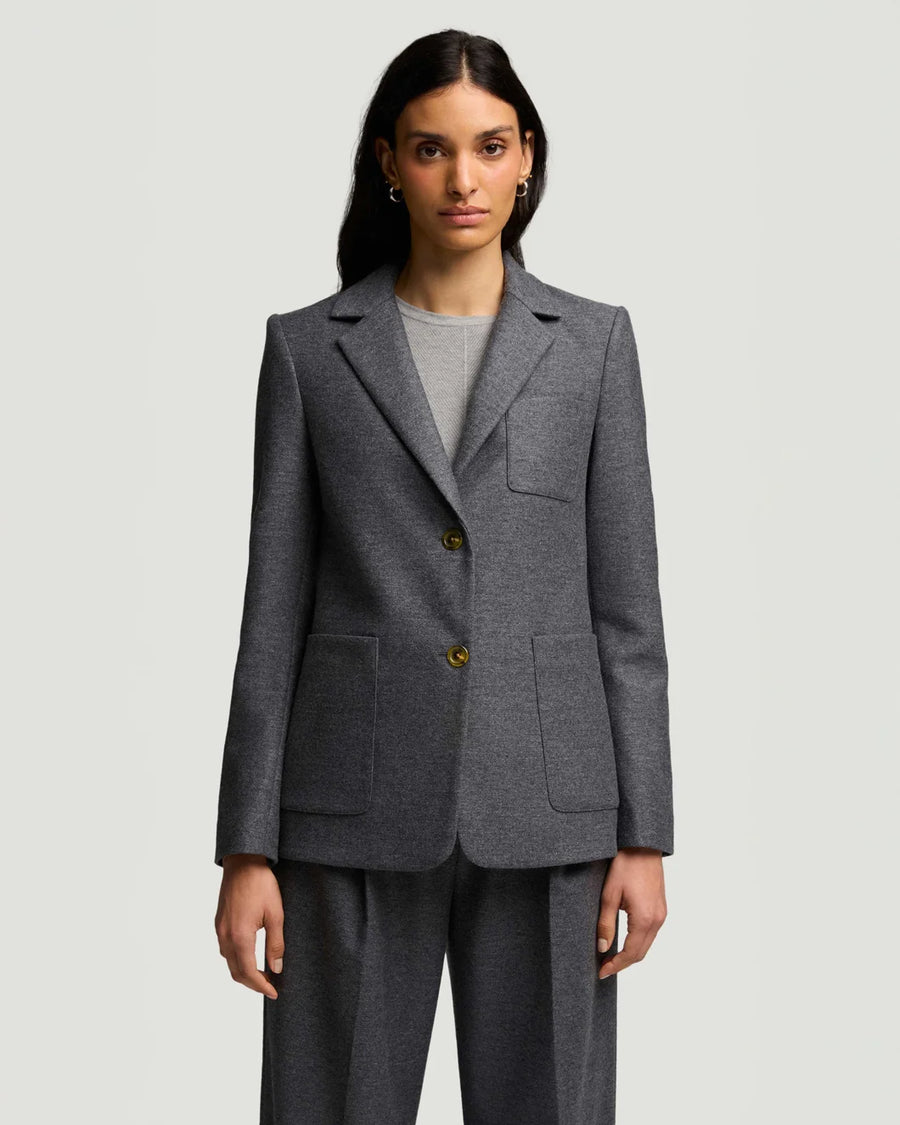 argent Weekend Blazer Grey Melange on figure front