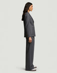 argent Weekend Blazer Grey Melange on figure side