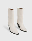 atp atelier Gavello Linen Leather Western boots pair