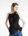 awake mode Deconstructed Shirt Halter Neck black front