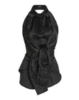 awake mode Deconstructed Halter Neck Shirt black