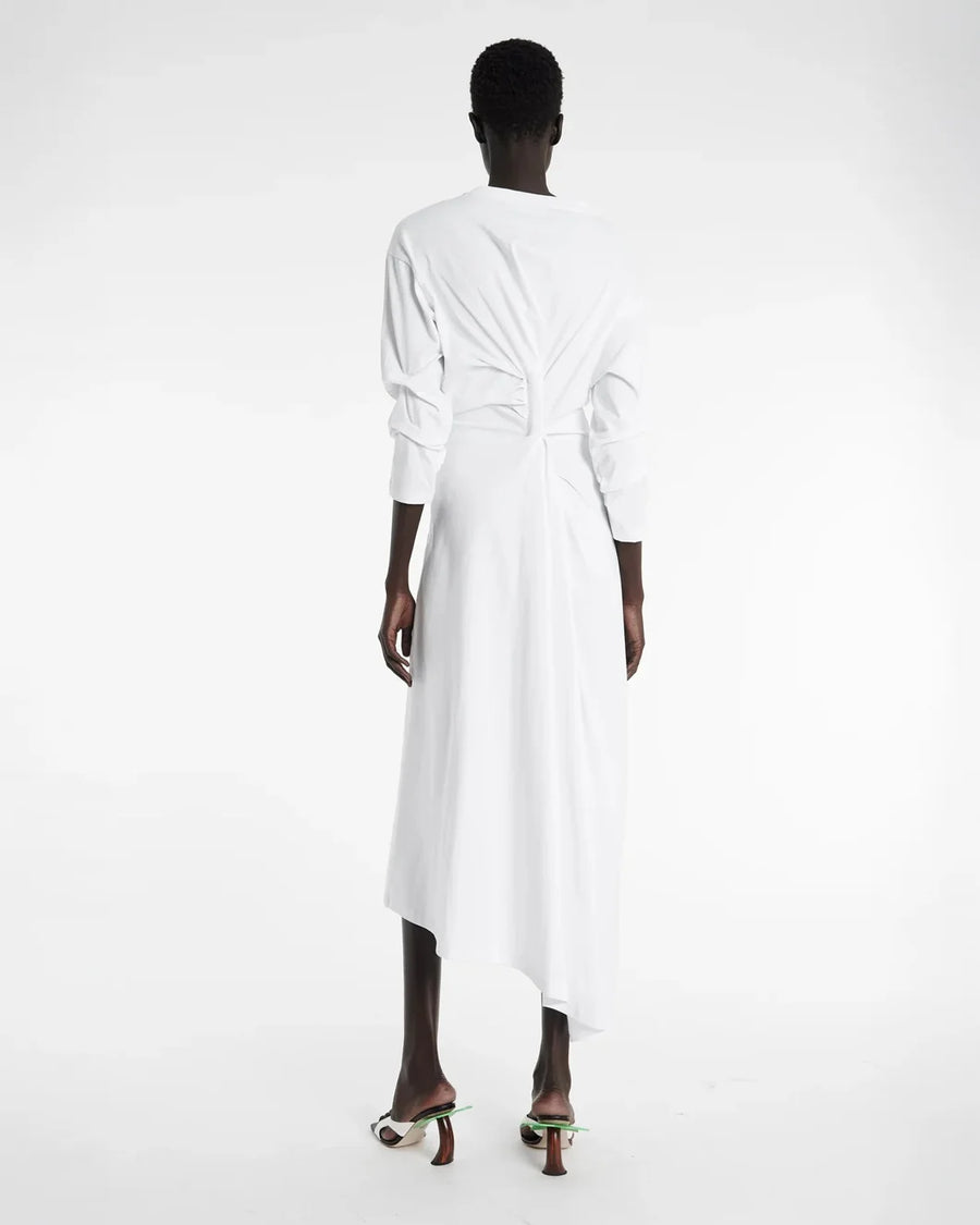 awake mode Knotted Jersey Dress white back