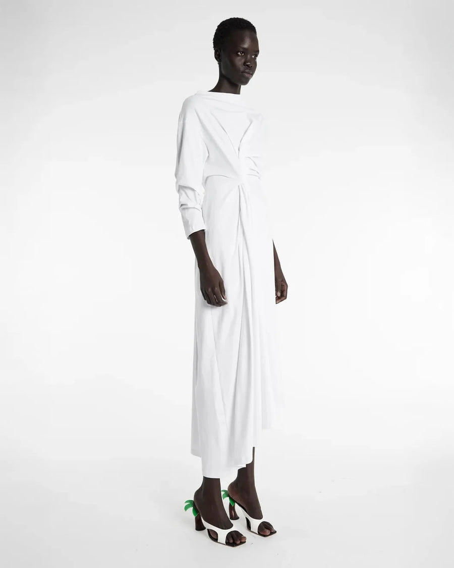 awake mode Knotted Jersey Dress white side