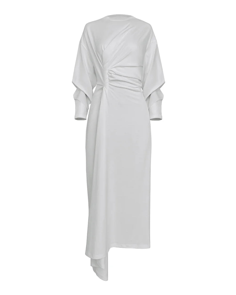 awake mode Knotted Jersey Dress white