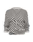 awake mode Long Sleeve Knotted Jersey Top black and white stripe
