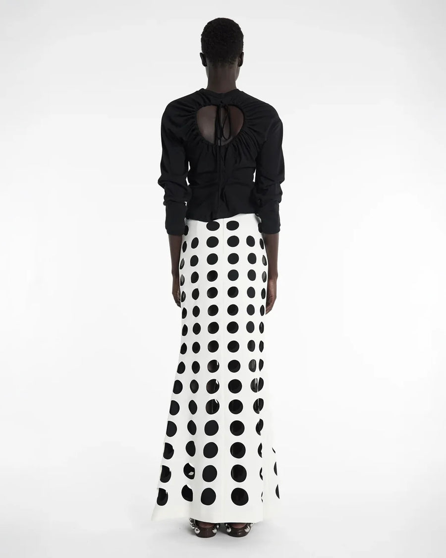 awake mode Long Sleeve Knotted Jersey Top Black back