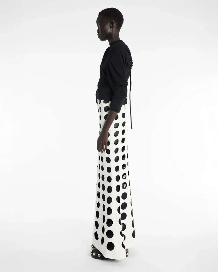 awake mode Long Sleeve Knotted Jersey Top Black side