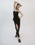 awake mode Pants with Vertical Slit Knees black front
