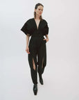 awake mode Pants with Vertical Slit Knees black front