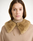 by malene birger Cowie faux fur collar tanin on figure