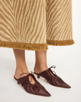 by malene birger Masey Mule Dark Mahogany brown on figure