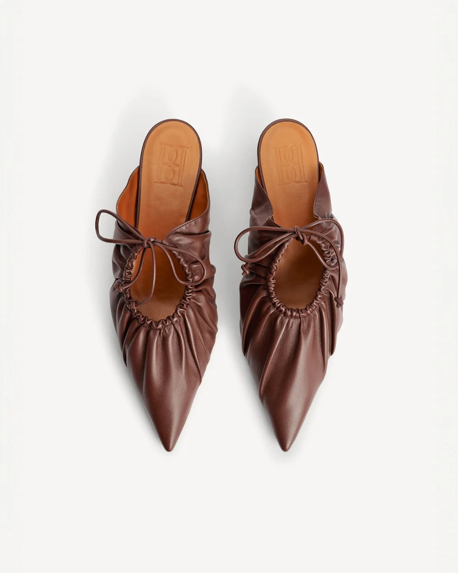 by malene birger Masey Mule Dark Mahogany brown top