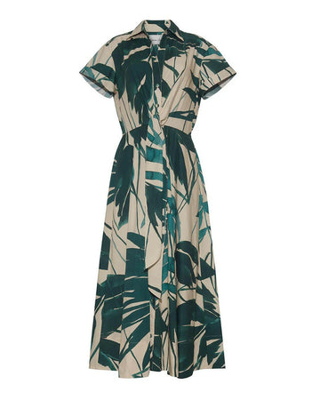 cara cara Asbury Dress palm oasis turtledove green