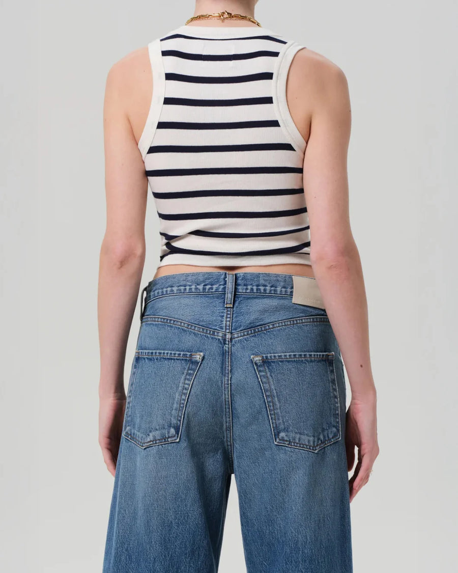citizens of humanity caralyn tank azure stripe on figure back