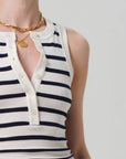 citizens of humanity caralyn tank azure stripe on figure front detail
