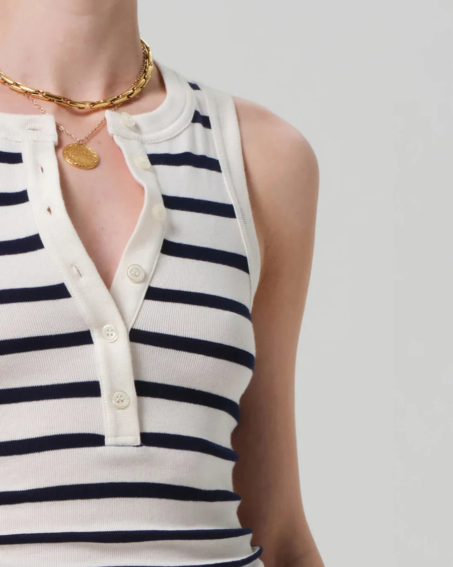 citizens of humanity caralyn tank azure stripe on figure front detail