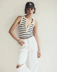 citizens of humanity caralyn tank azure stripe on figure front