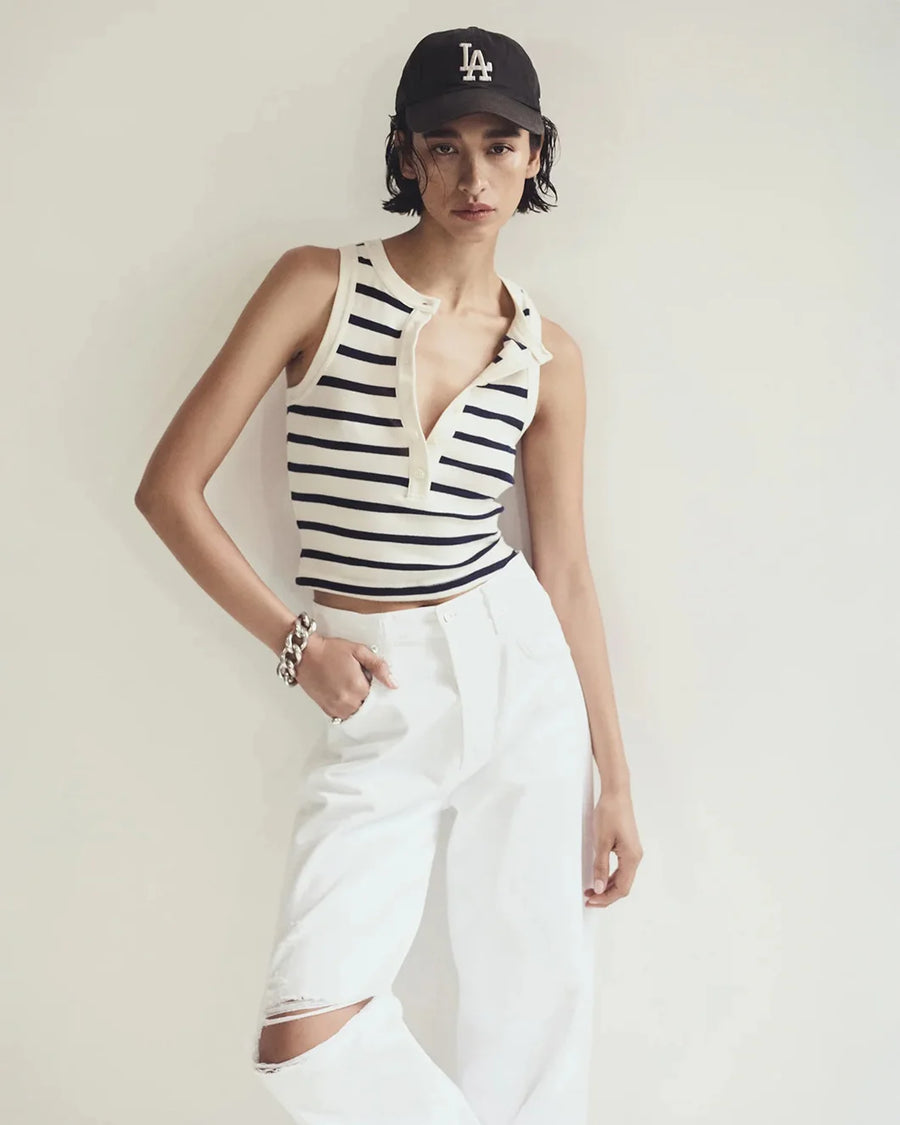 citizens of humanity caralyn tank azure stripe on figure front
