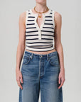 citizens of humanity caralyn tank azure stripe on figure front