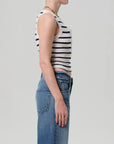 citizens of humanity caralyn tank azure stripe on figure side