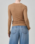 citizens of humanity bina crewneck caramel on figure back