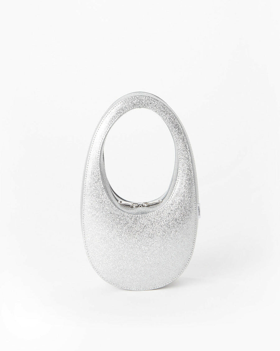 coperni Glitter Mini Swipe Bag silver