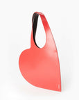 coperni Gloss Leather Mini Heart Tote Bag red