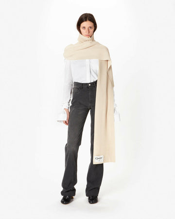 coperni knitted collar scarf beige front