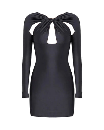 coperni Twisted Cut-Out Jersey Dress in Black