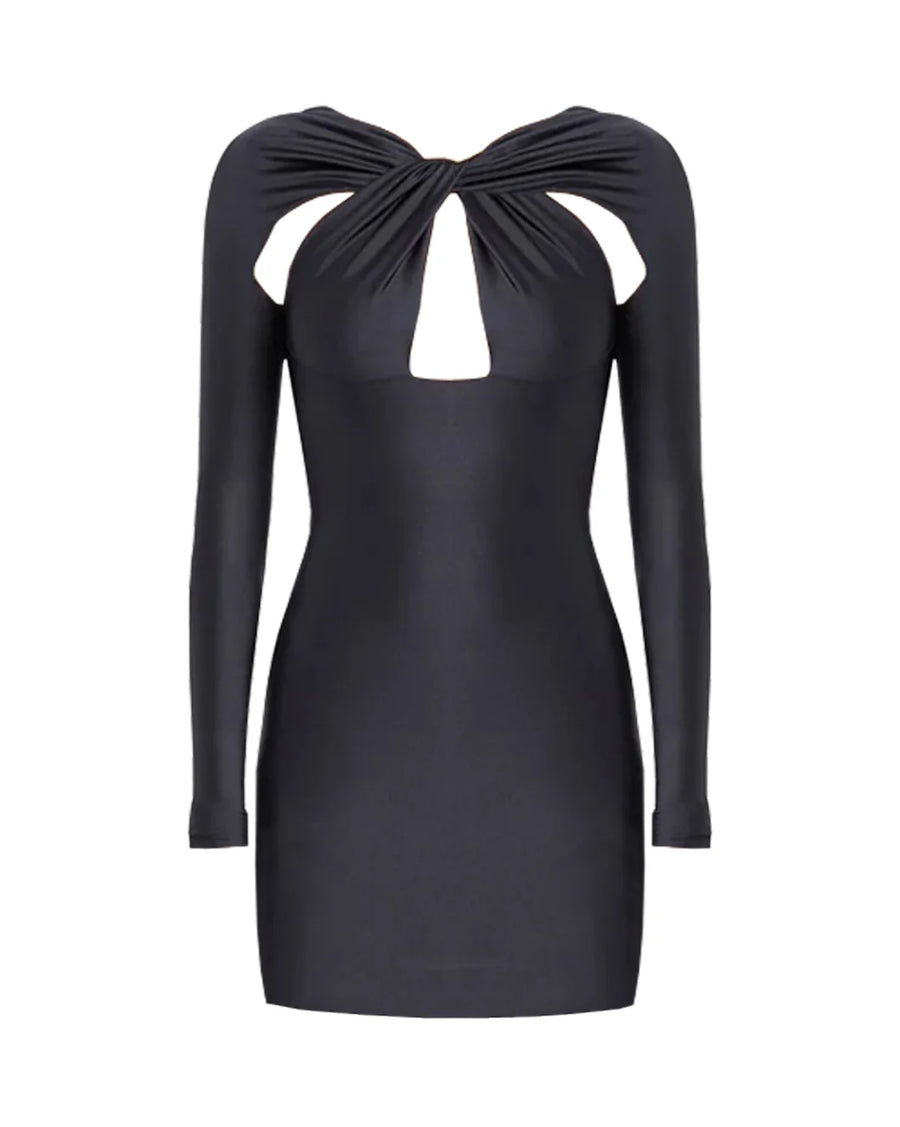 coperni Twisted Cut-Out Jersey Dress in Black