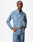 coperni Workwear Denim Jacket light wash on figure front