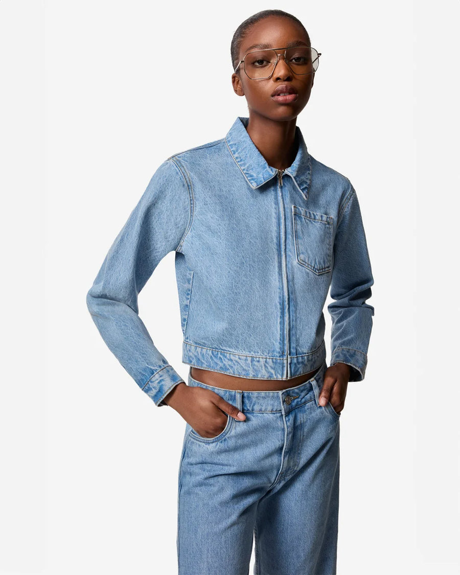 coperni Workwear Denim Jacket light wash on figure front