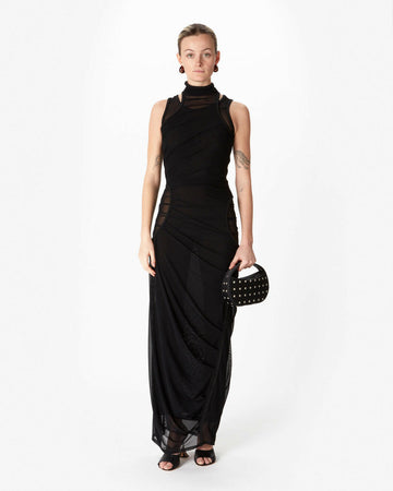 coperni mesh dress black on figure front - 