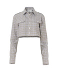 coperni ropped Shirt in Green and White Check