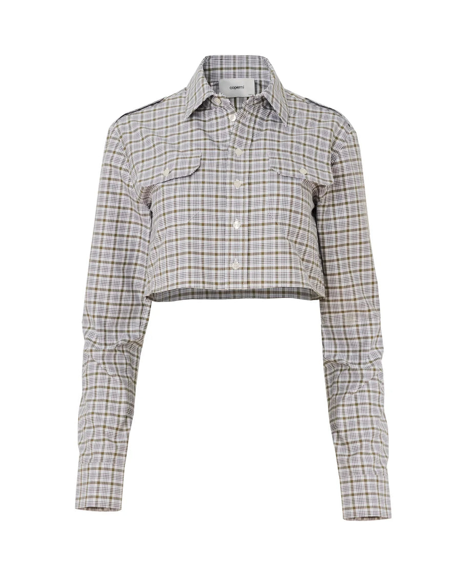 coperni ropped Shirt in Green and White Check