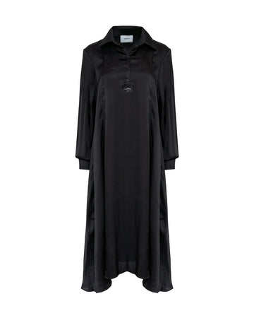 coperni shredded shirt dress black